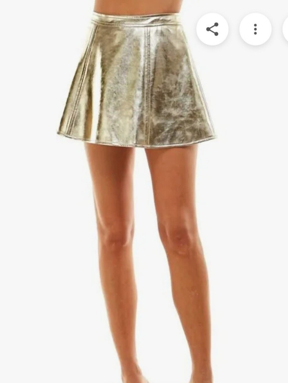 NWT Gold Mini Skirt Large Retro Punk Party Sexy Side Zipper Metallic Haze